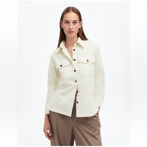 Madewell Corduroy Relaxed Shirt-Jacket in Winter White size XS oversized Shacket